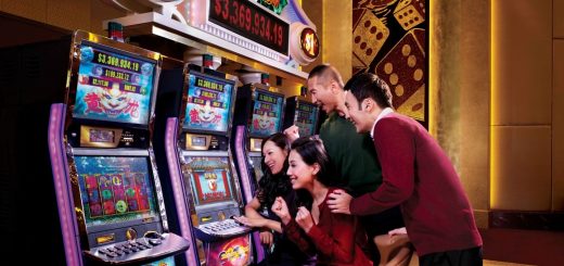 family playing slots